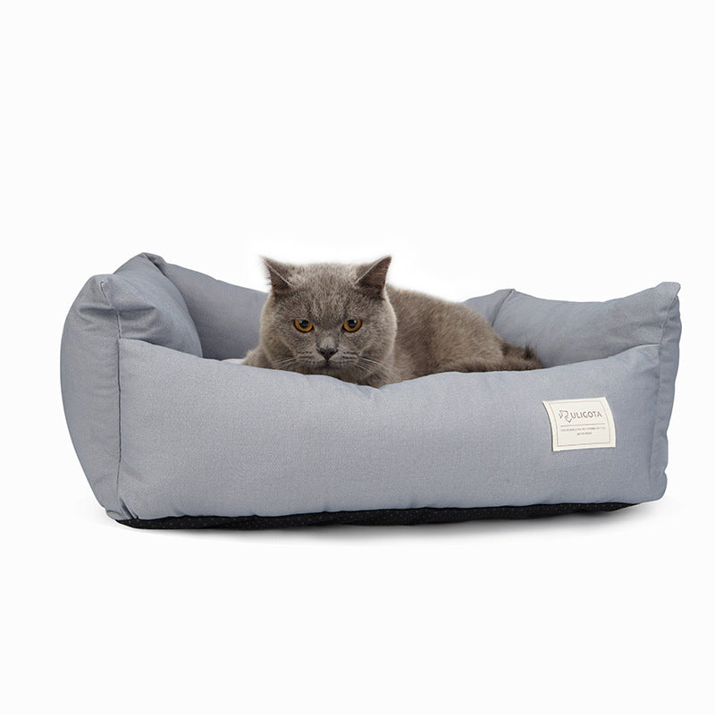 Pet Sofa Dog Bed Waterproof Bottom Soft Fleece Warm Cat Bed House