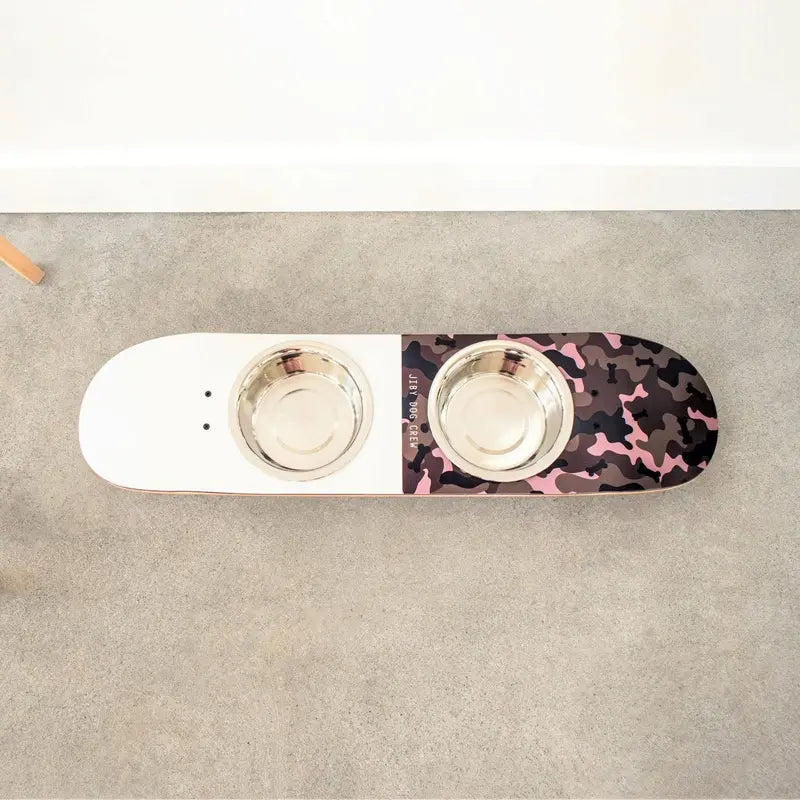 Camo Bar Skateboard Dog Bowl