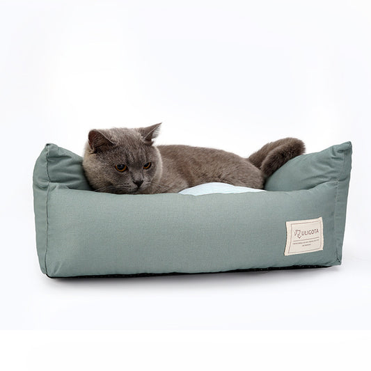 Pet Sofa Dog Bed Waterproof Bottom Soft Fleece Warm Cat Bed House