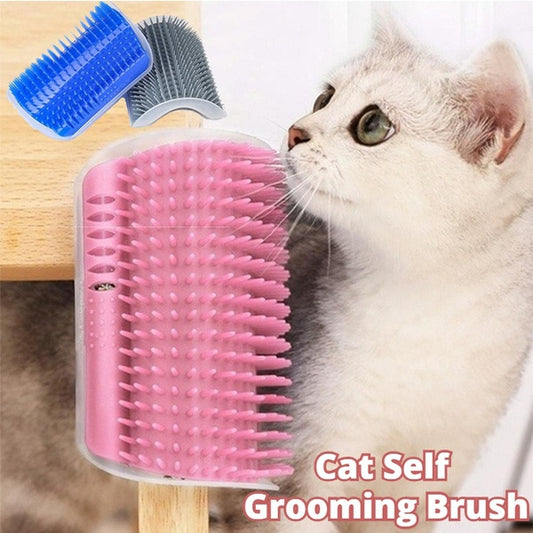 Pet Wall-Mounted Device For Cat Self-Grooming And Rubbing