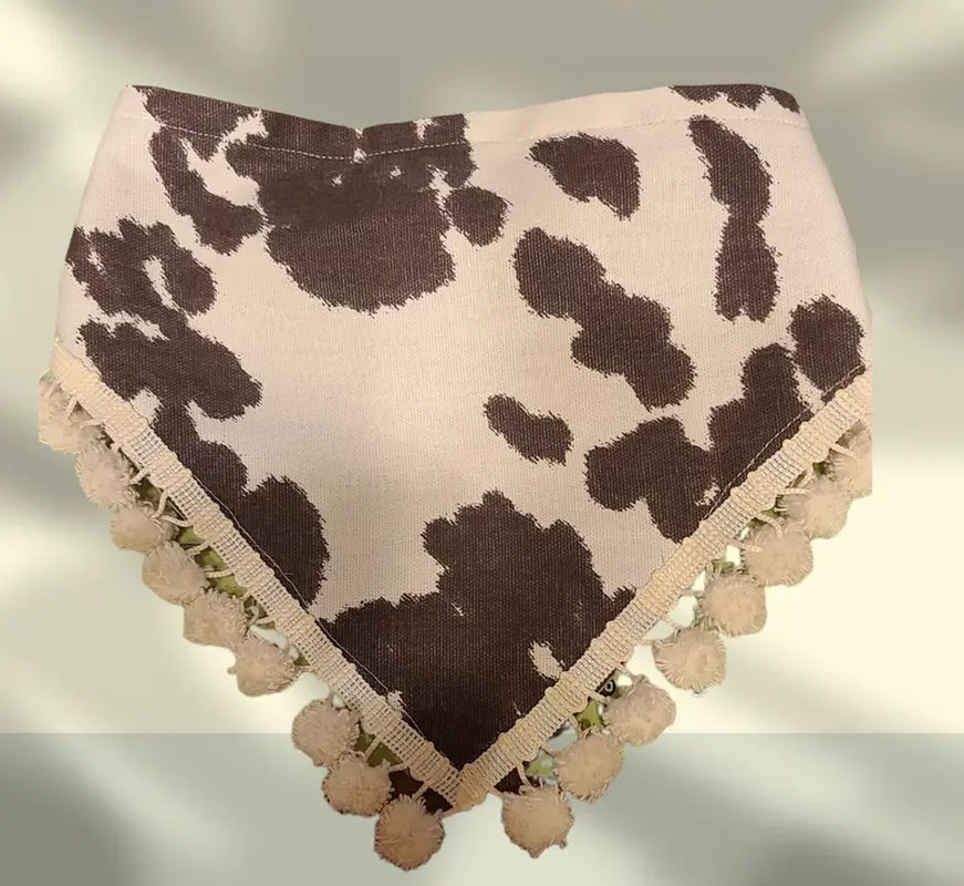 Cowhide Print Slip-On Dog Bandanna