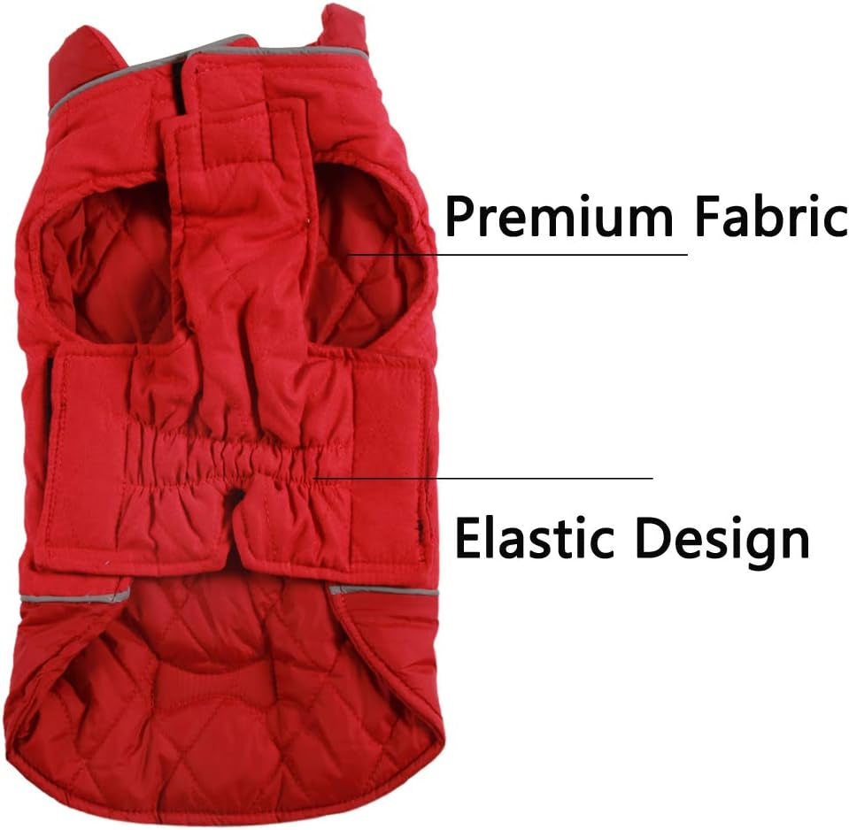 Reversible Dog Coats for Medium Dogs Waterproof Warm Puppy Jacket for Cold Winter,Red M