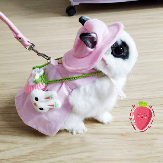 Pet Rabbit Traction Rope Cute Vest Skirt Clothing Supplies