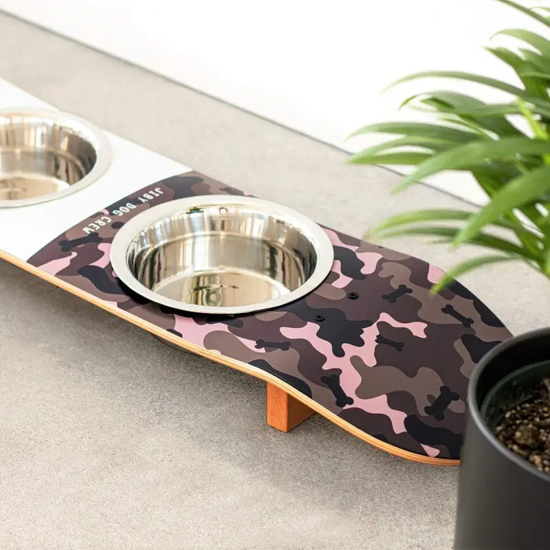 Camo Bar Skateboard Dog Bowl