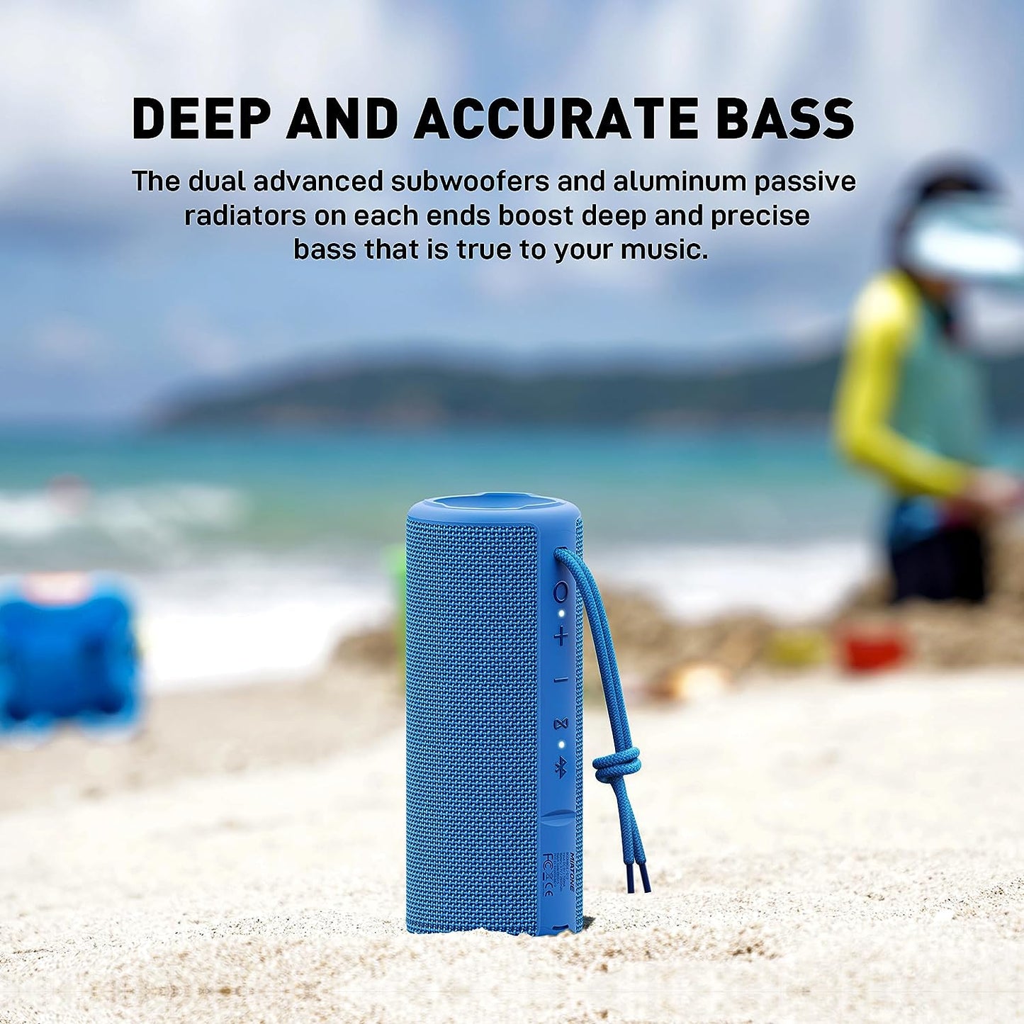 Outdoor Portable Bluetooth Speakers Wireless Speaker Waterproof - Blue